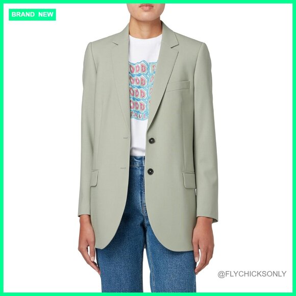Wool Blazer with Notch Collar and Inner Pocket